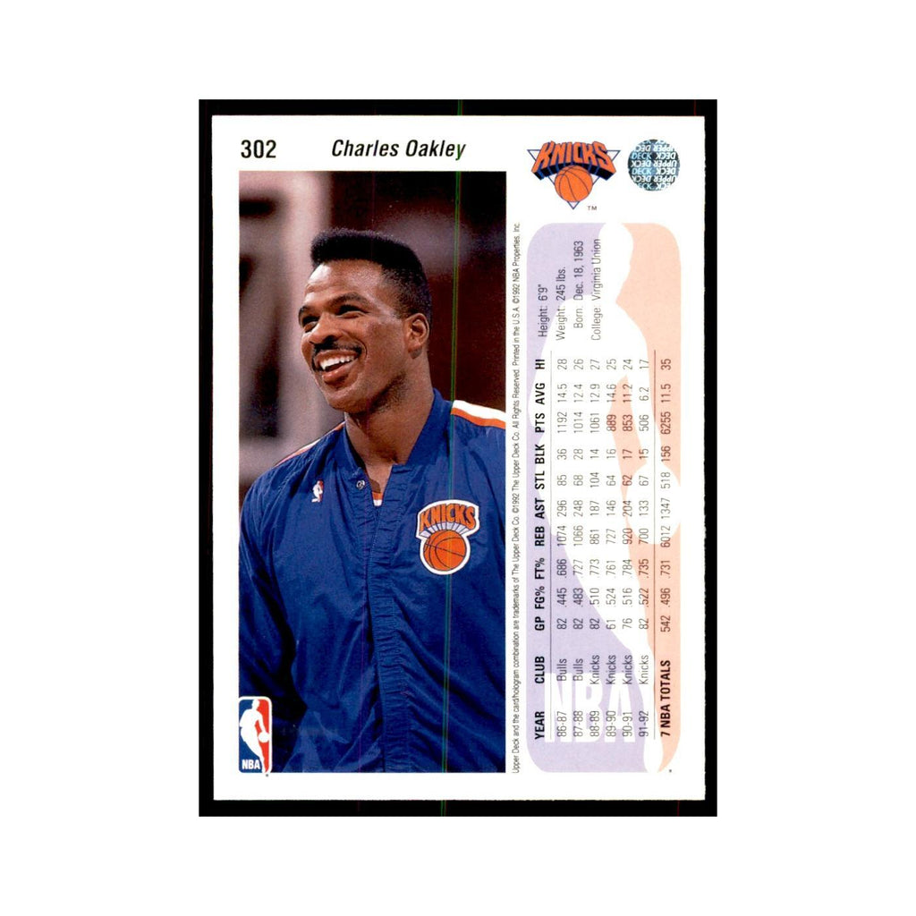 1992 Upper Deck Charles Oakley Basketball Cards #302