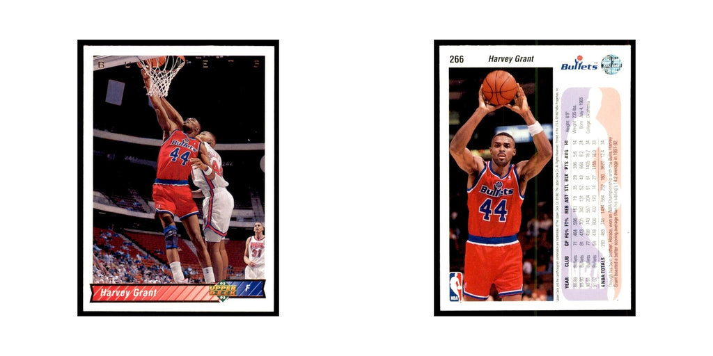 1992 Upper Deck Harvey Grant Basketball Cards #266