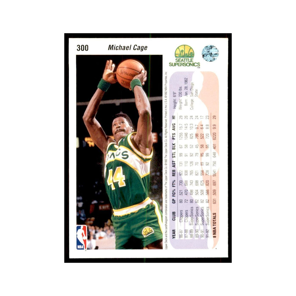 1992 Upper Deck Michael Cage Basketball Cards #300