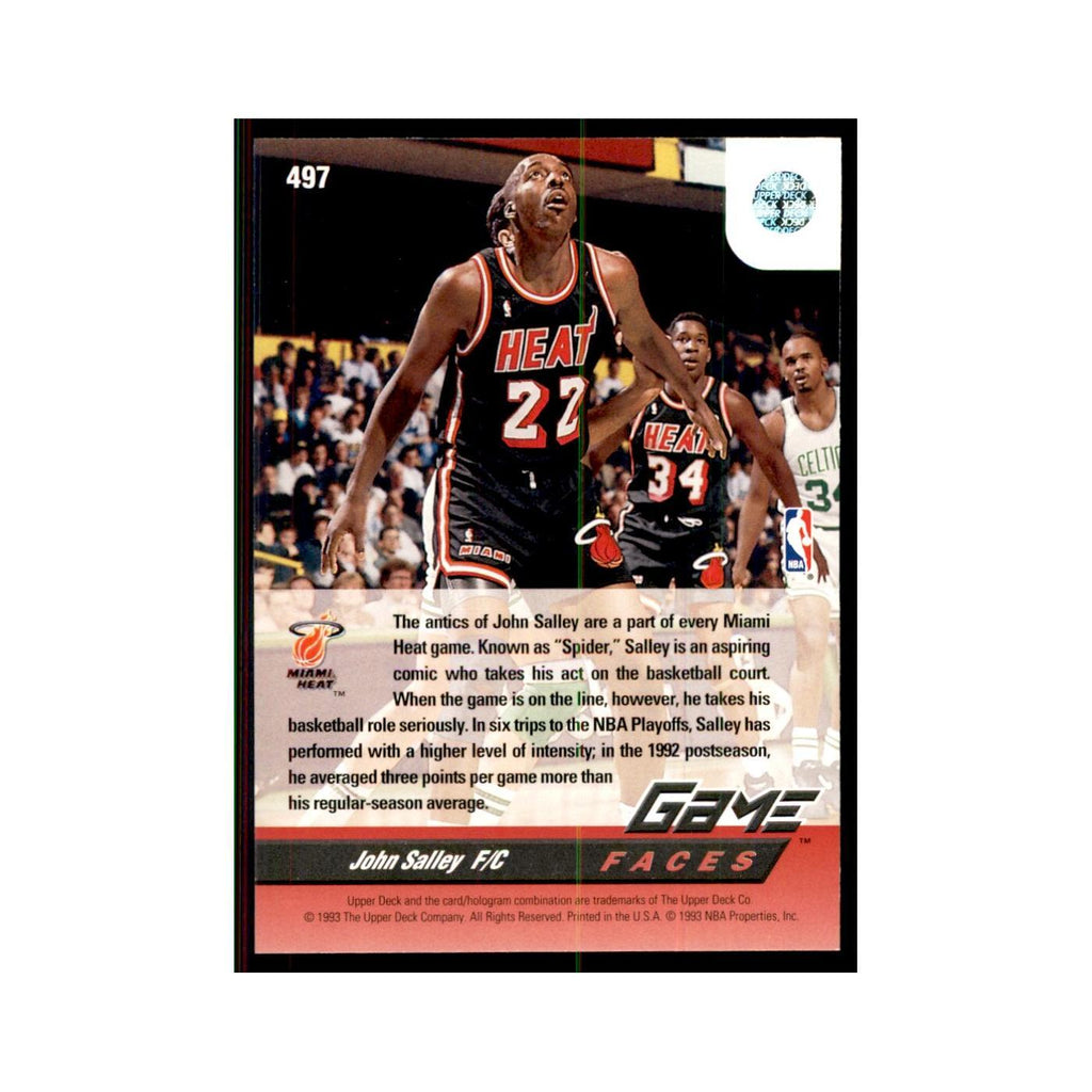 1992 Upper Deck John Salley Basketball Cards #497
