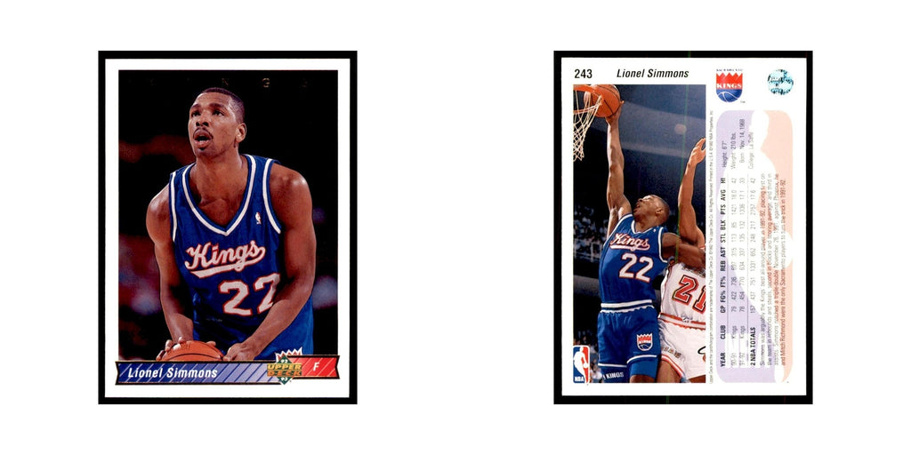 1992 Upper Deck Lionel Simmons Basketball Cards #243