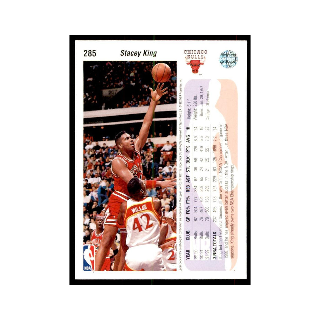 1992 Upper Deck Stacey King Basketball Cards #285