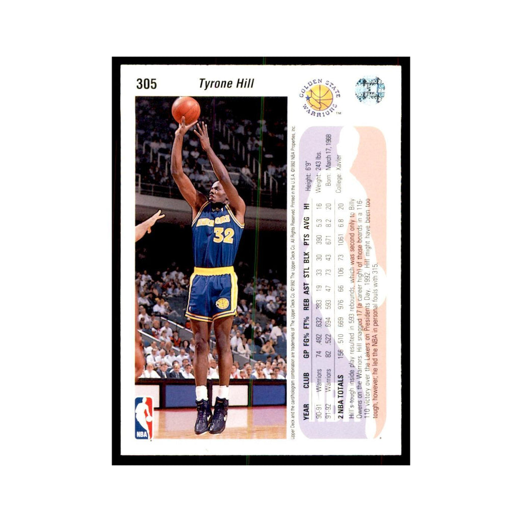 1992 Upper Deck Tyrone Hill Basketball Cards #305