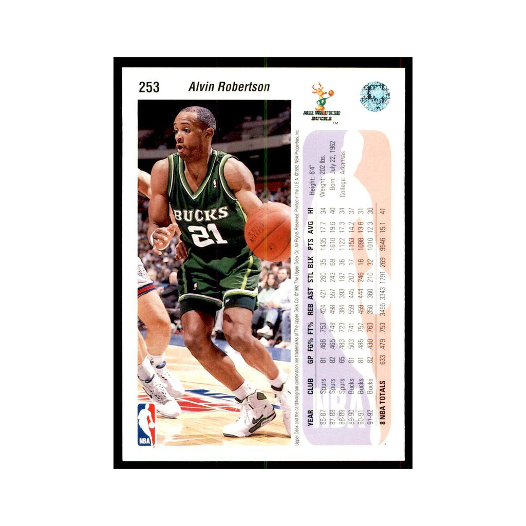 1992 Upper Deck Alvin Robertson Basketball Cards #253