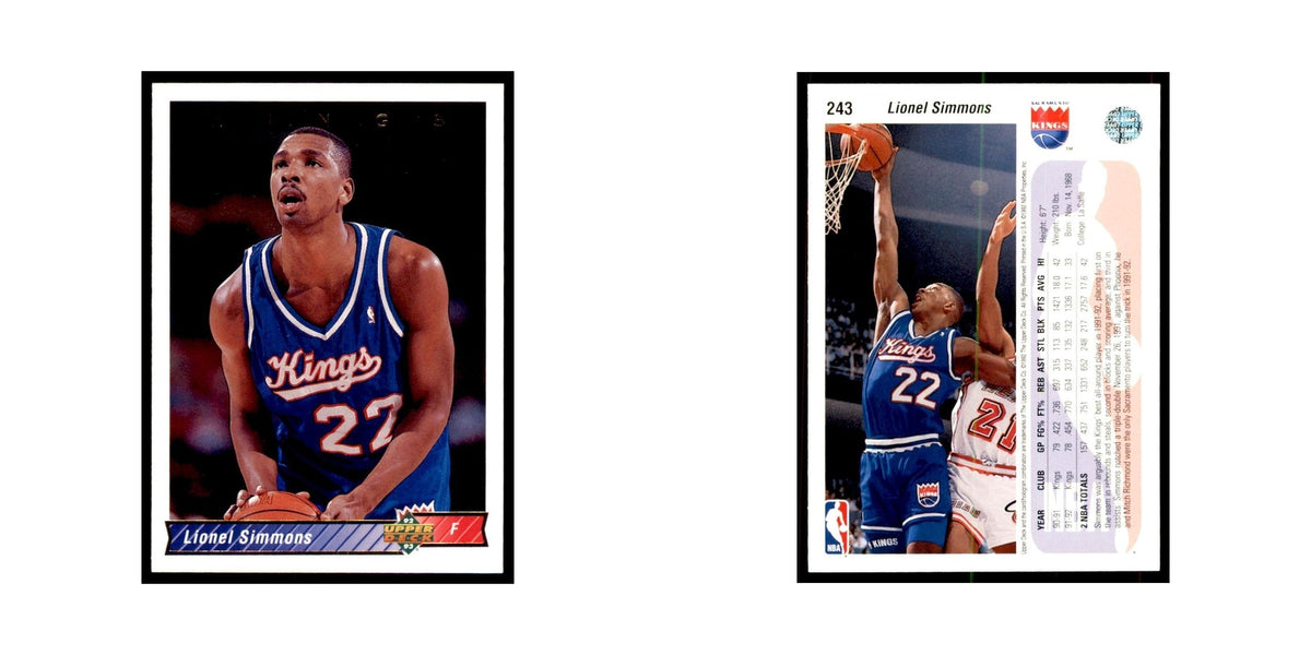 1992 Upper Deck Lionel Simmons Basketball Cards #243