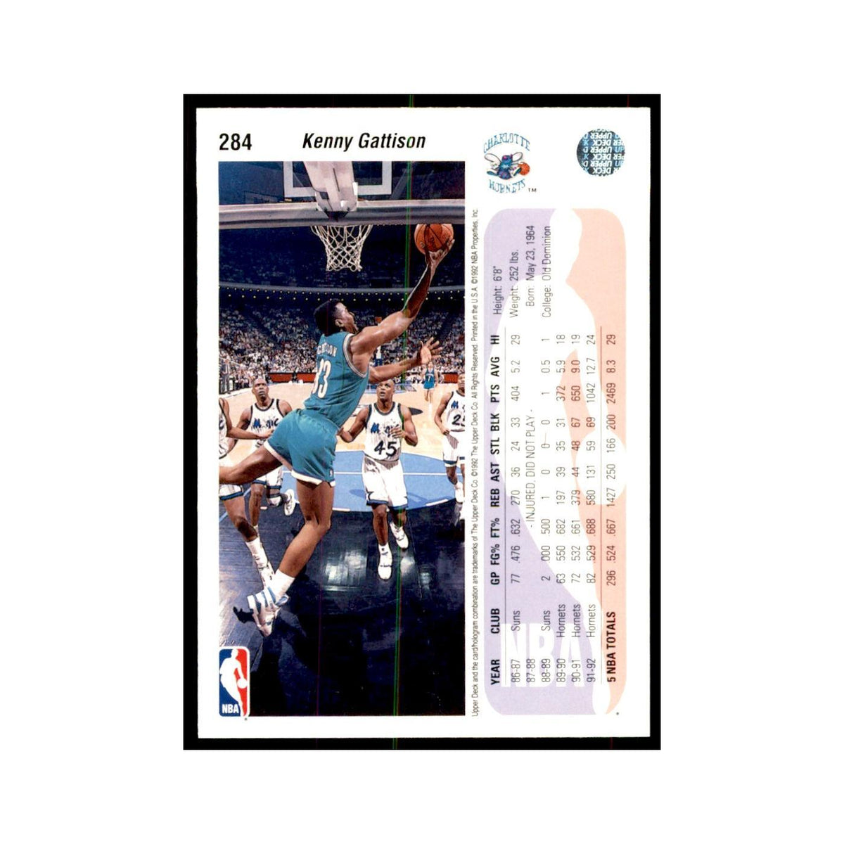 1992 Upper Deck Kenny Gattison Basketball Cards #284