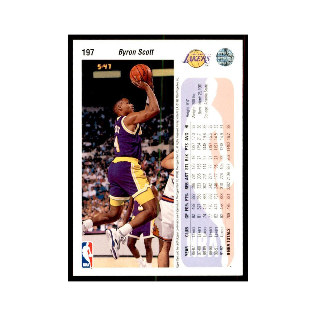 1992 Upper Deck Byron Scott Basketball Cards #197