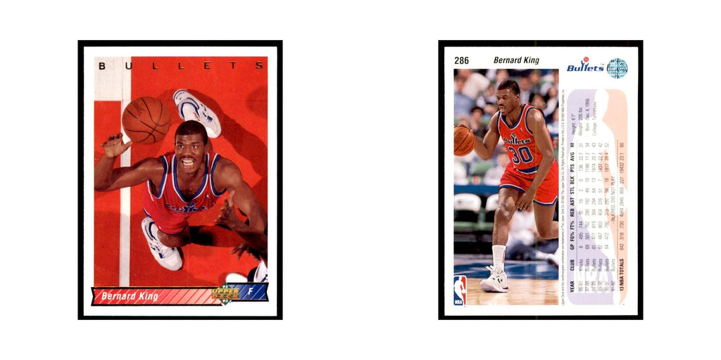 1992 Upper Deck Bernard King Basketball Cards #286