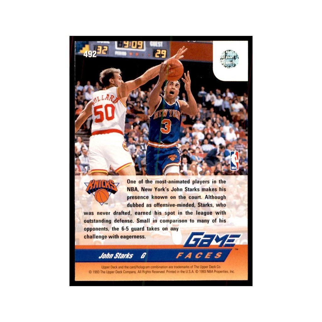 1992 Upper Deck John Starks Basketball Cards #492