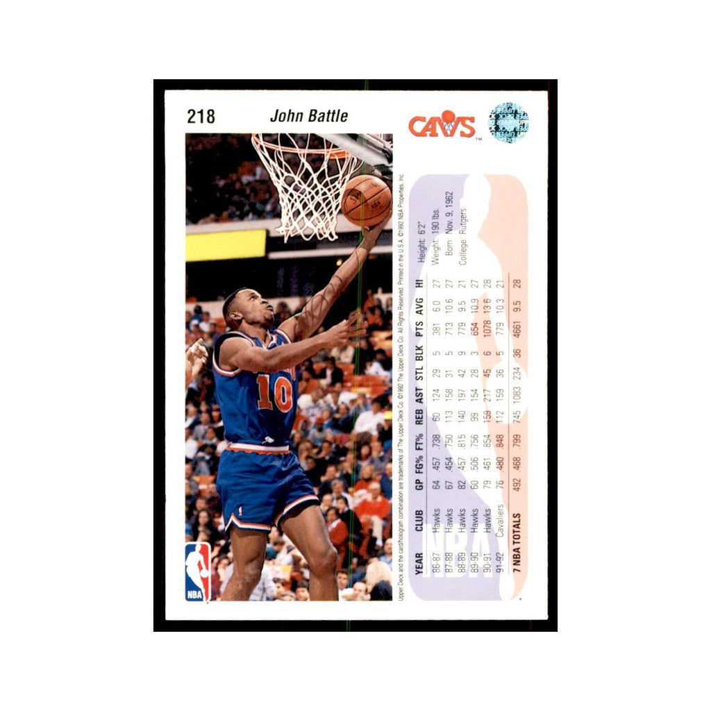 1992 Upper Deck John Battle Basketball Cards #218