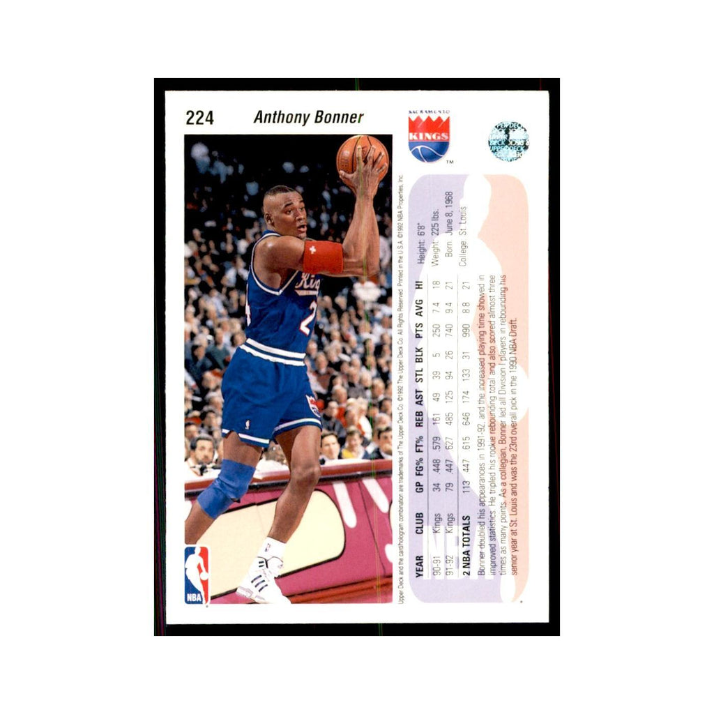 1992 Upper Deck Anthony Bonner Basketball Cards #224