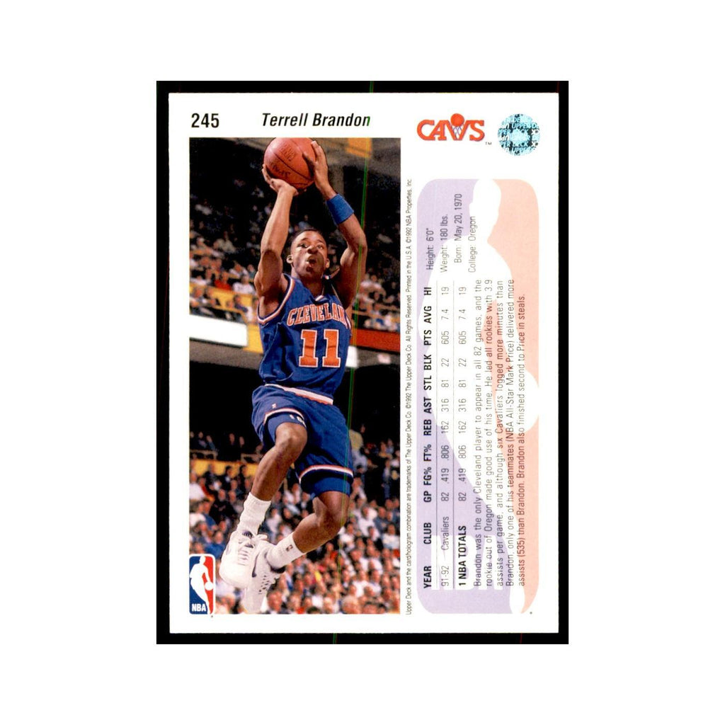 1992 Upper Deck Terrell Brandon Basketball Cards #245