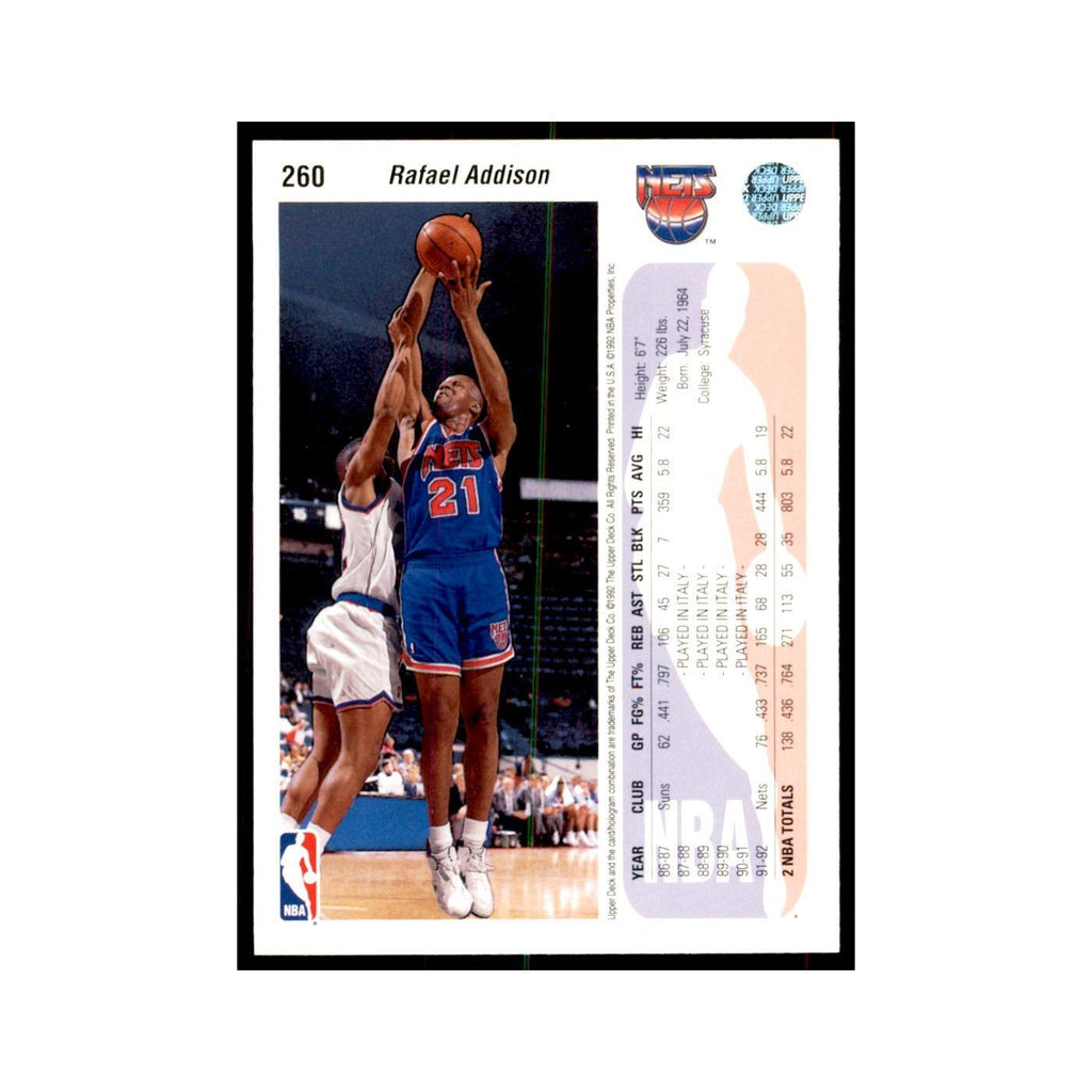 1992 Upper Deck Rafael Addison Basketball Cards #260