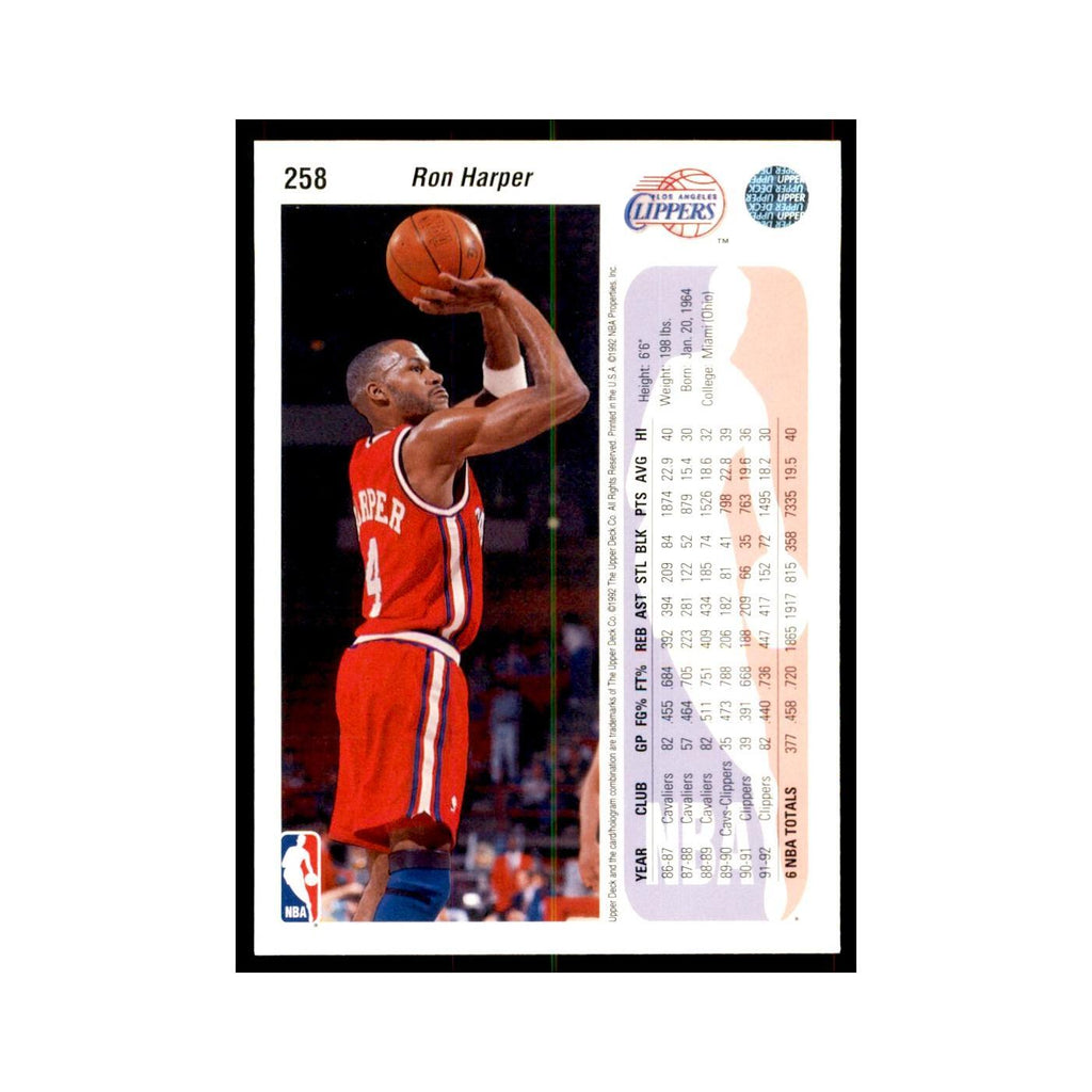 1992 Upper Deck Ron Harper Basketball Cards #258