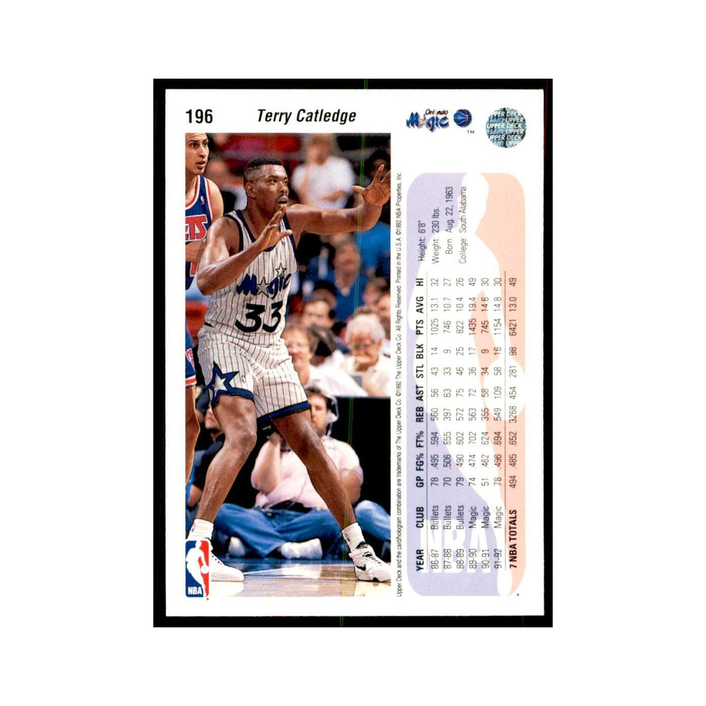 1992 Upper Deck Terry Catledge Basketball Cards #196