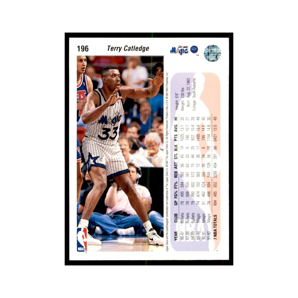 1992 Upper Deck Terry Catledge Basketball Cards #196