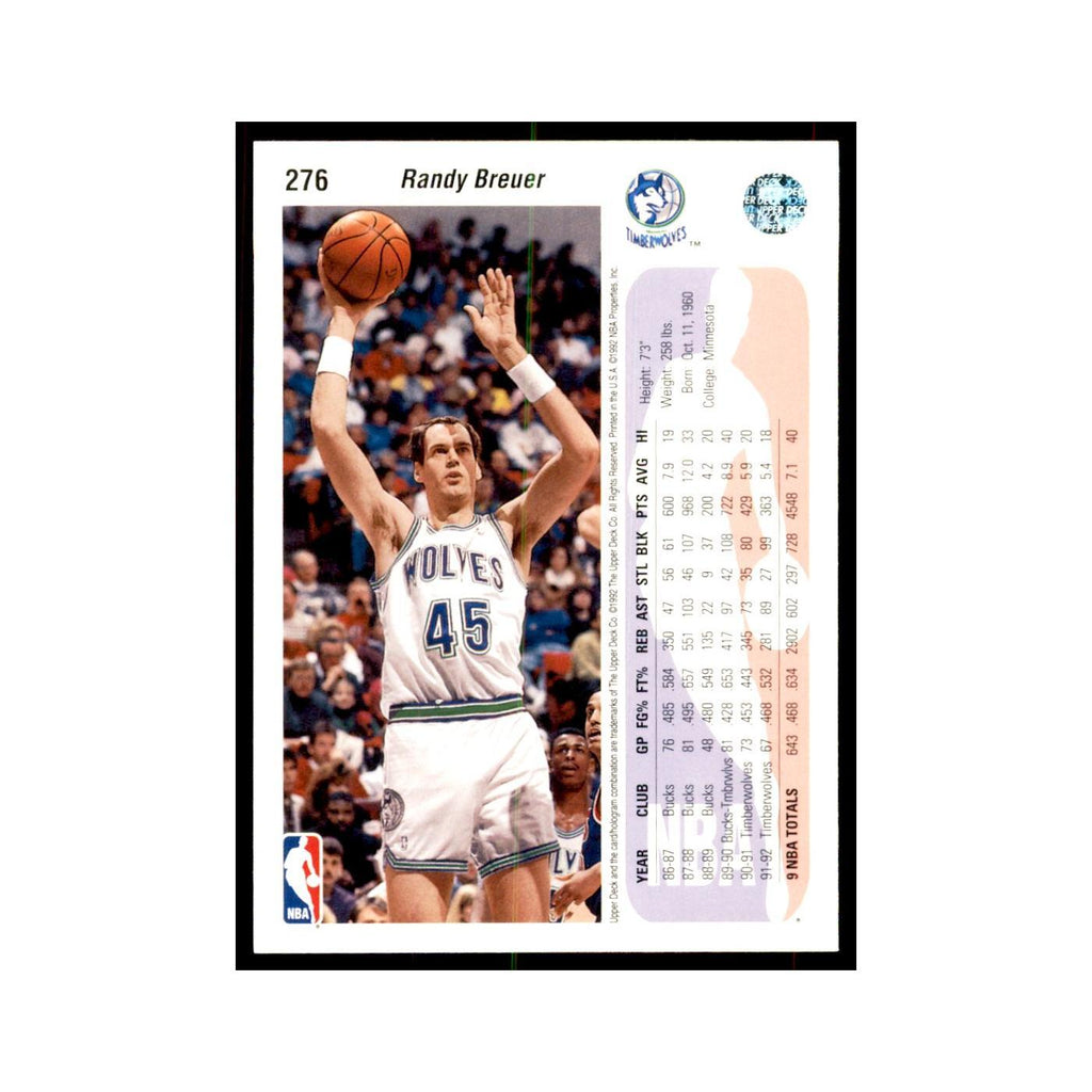 1992 Upper Deck Randy Breuer Basketball Cards #276