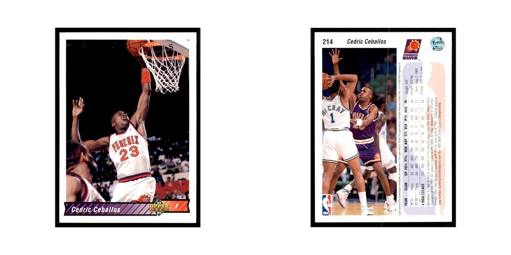 1992 Upper Deck Cedric Ceballos Basketball Cards #214