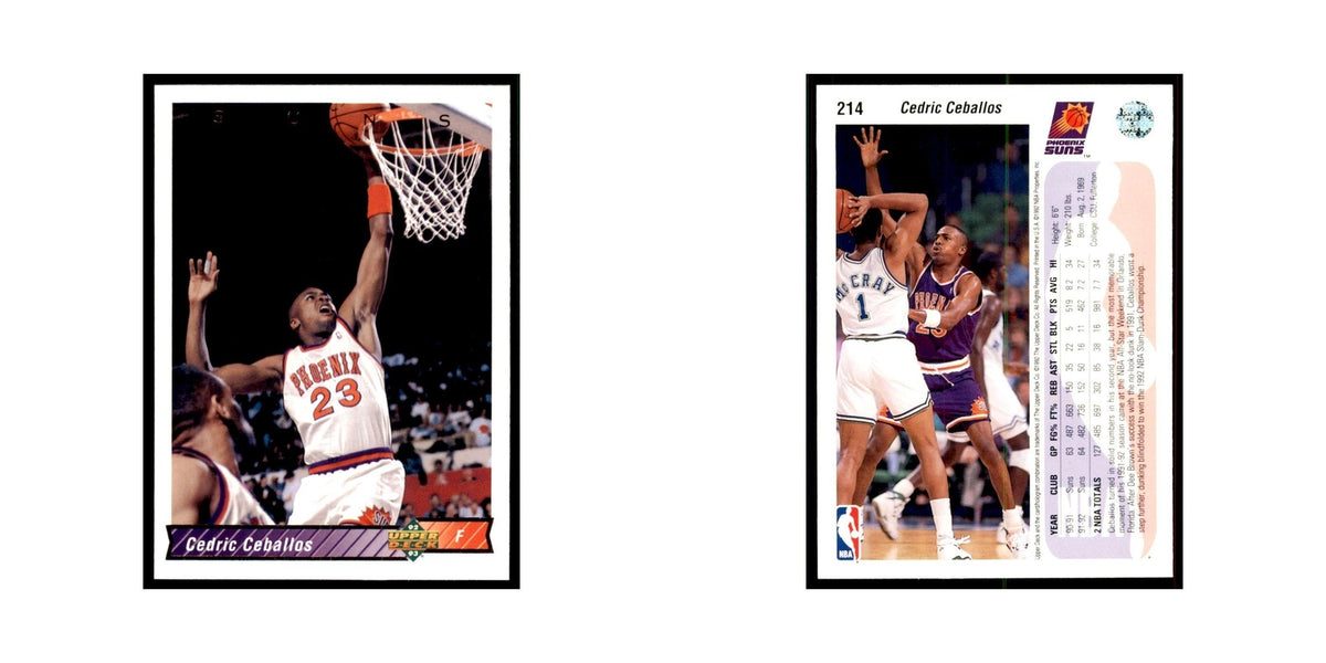 1992 Upper Deck Cedric Ceballos Basketball Cards #214