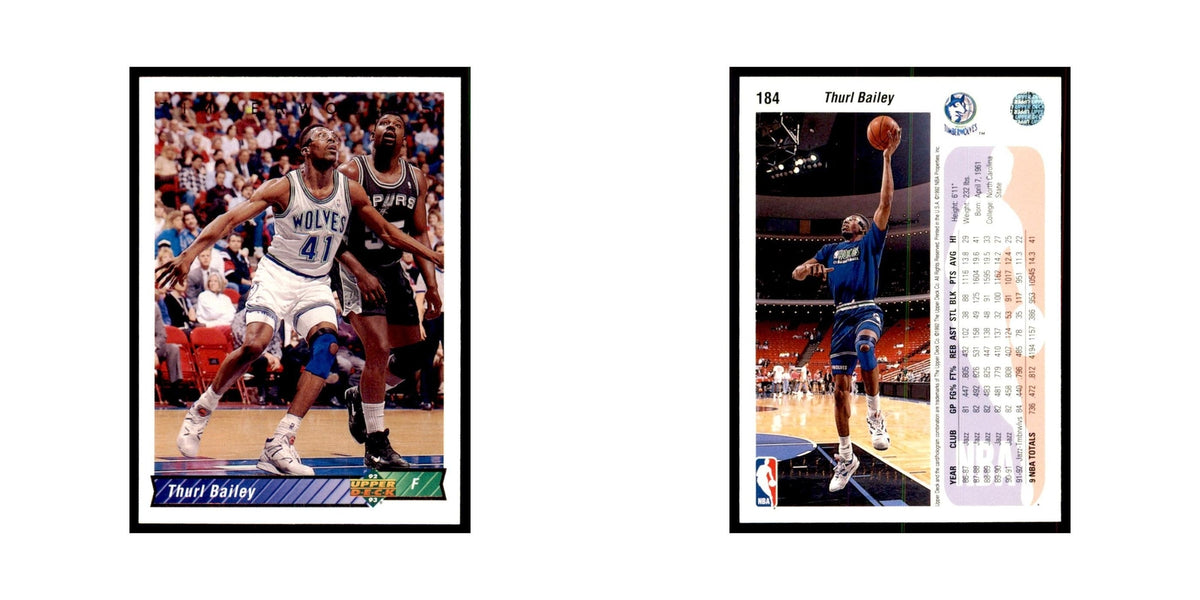 1992 Upper Deck Thurl Bailey Basketball Cards #184