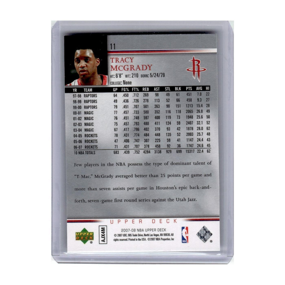 2007 Upper Deck Tracy McGrady Rockets #11
