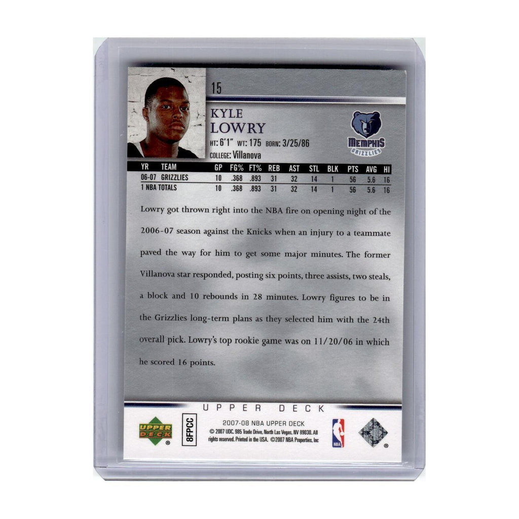 2007 Upper Deck Kyle Lowry Grizzlies #15