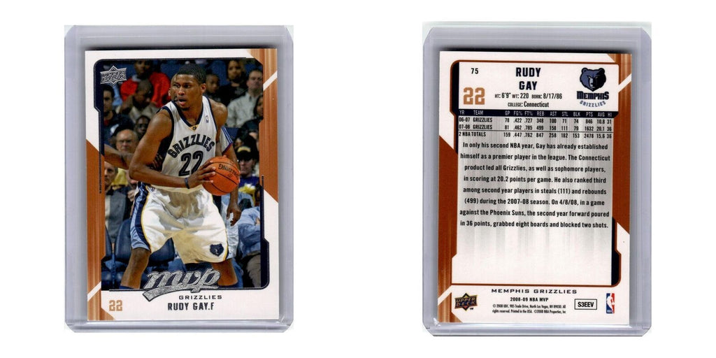 2008 Upper Deck MVP Rudy Gay Grizzlies #75