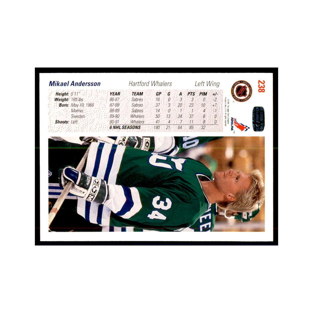 1991 Upper Deck Mikael Andersson Hockey Cards #238