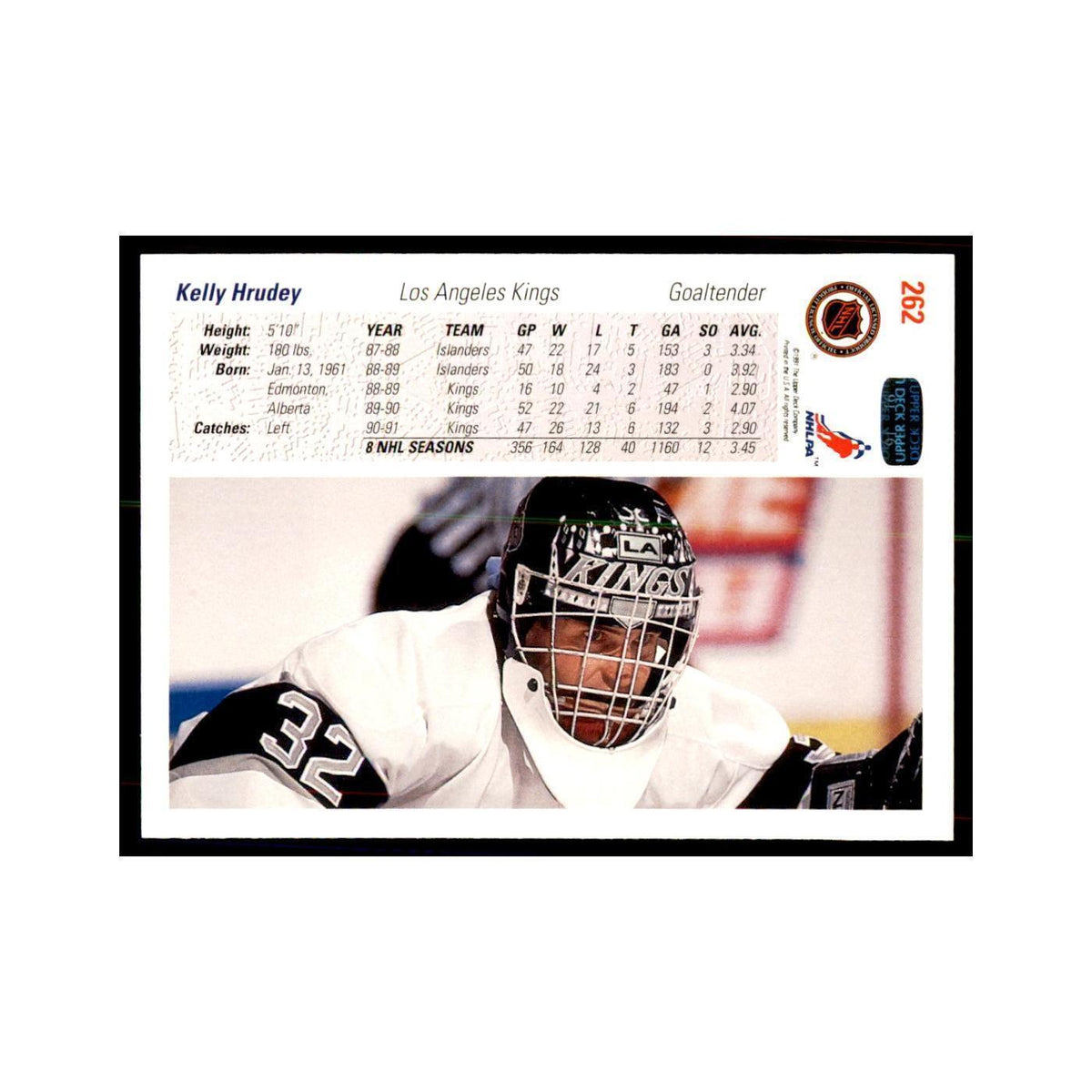 1991 Upper Deck Kelly Hrudey Hockey Cards #262