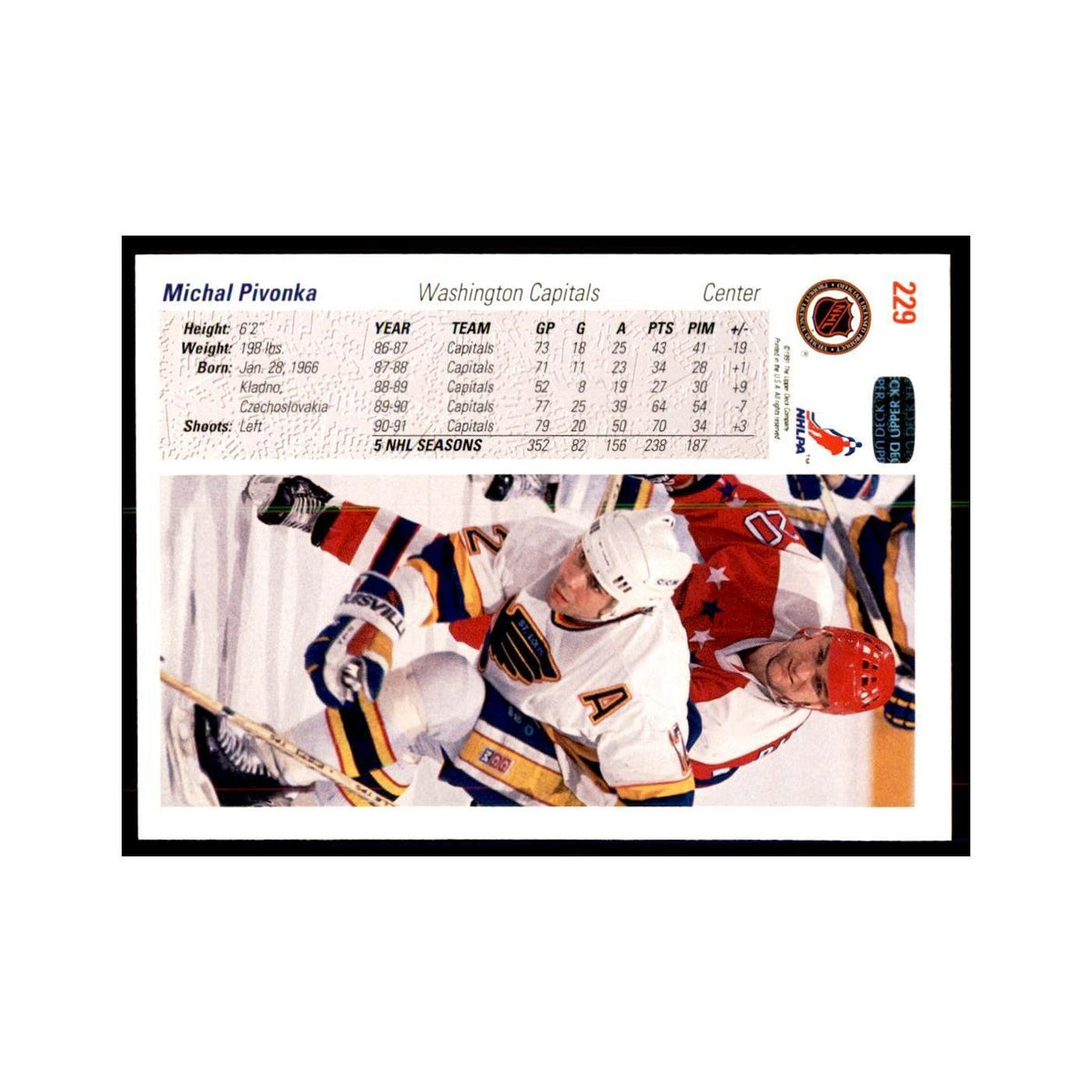 1991 Upper Deck Michal Pivonka Hockey Cards #229
