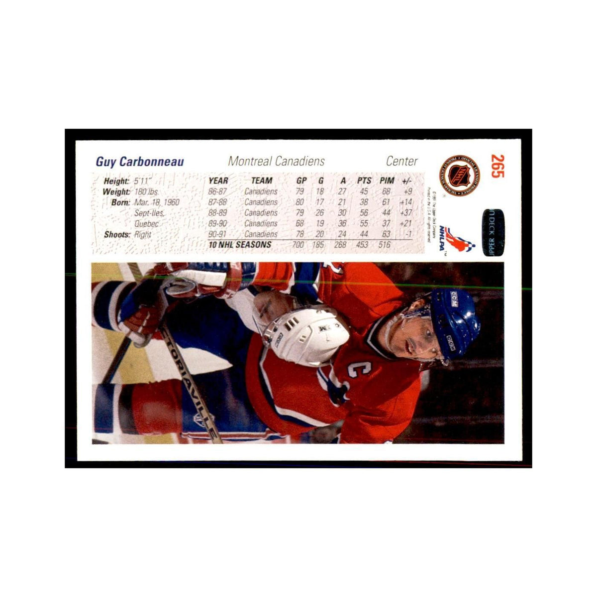 1991 Upper Deck Guy Carbonneau #265