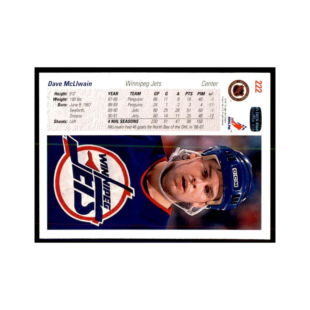 1991 Upper Deck Dave McLlwain Hockey Cards #222