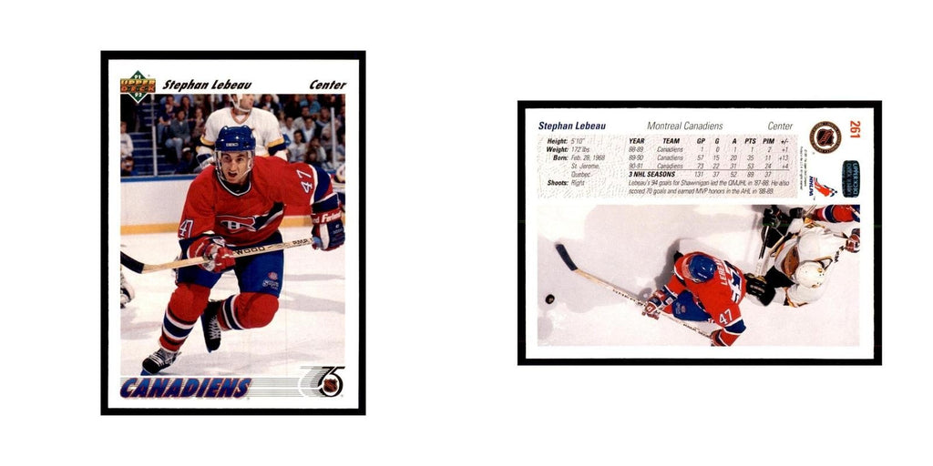 1991 Upper Deck Stephan Lebeau Hockey Cards #261