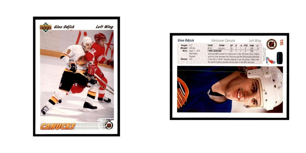 1991 Upper Deck Gino Odjick Hockey Cards #195