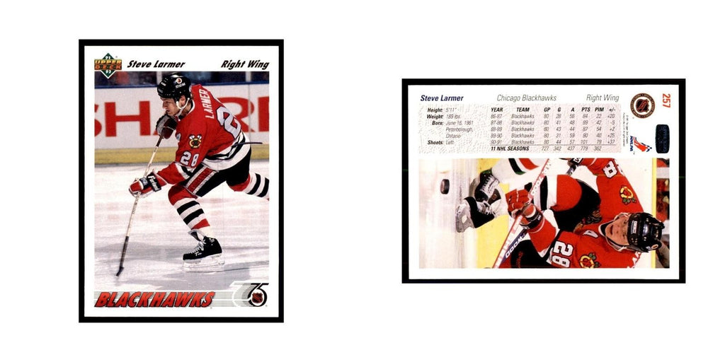 1991 Upper Deck Steve Larmer Hockey Cards #257