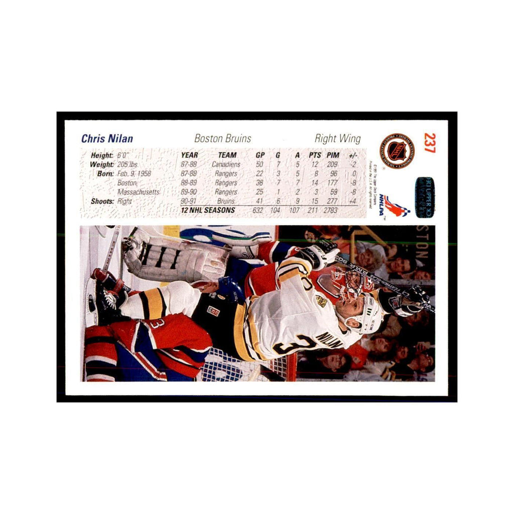 1991 Upper Deck Chris Nilan Hockey Cards #237