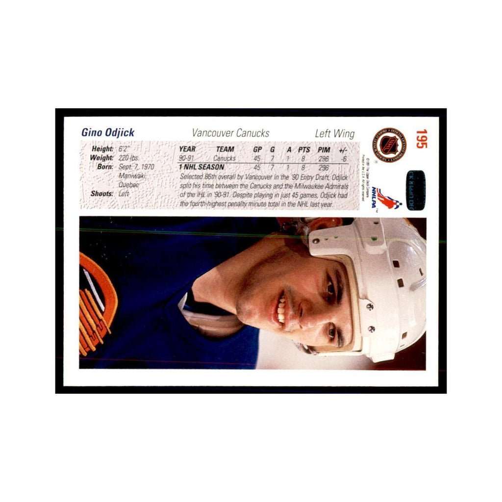 1991 Upper Deck Gino Odjick #195
