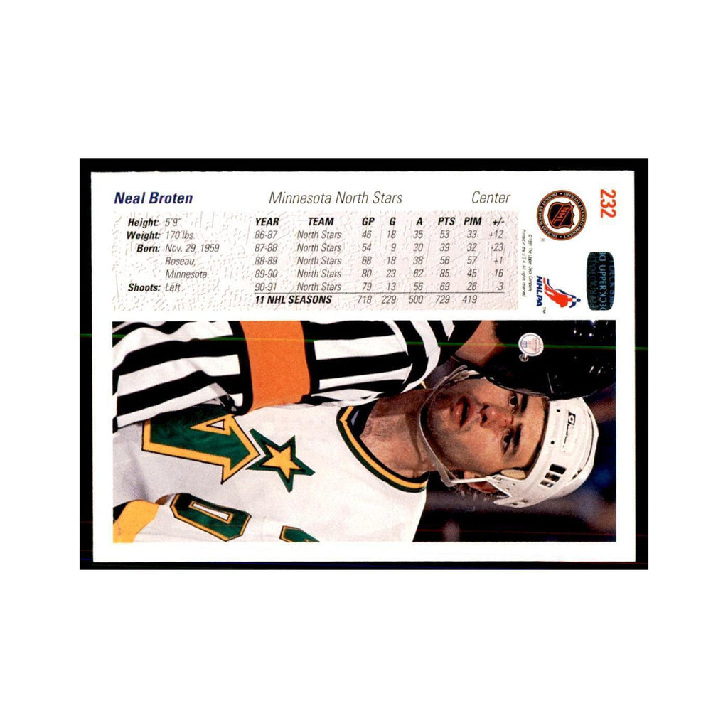 1991 Upper Deck Neal Broten Hockey Cards #232