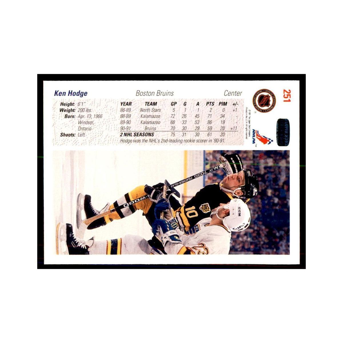 1991 Upper Deck Ken Hodge Hockey Cards #251