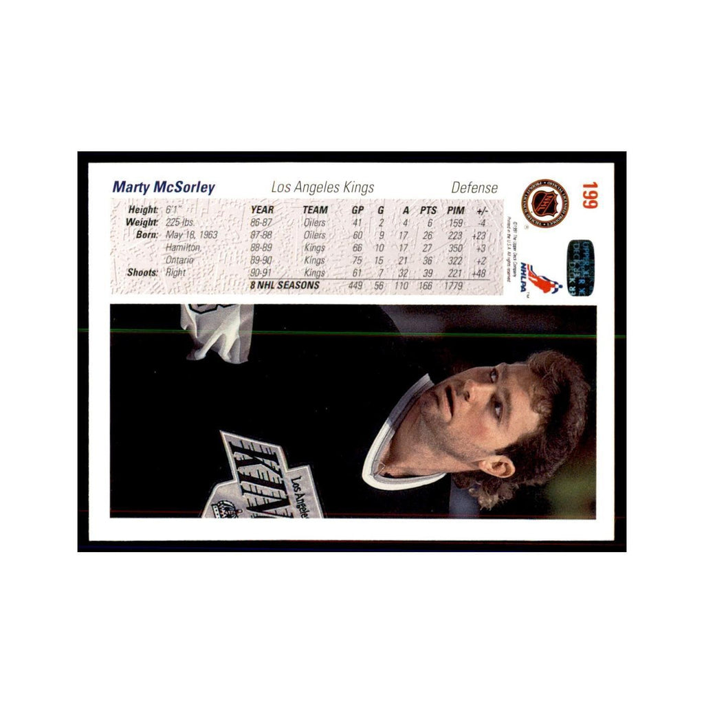 1991 Upper Deck Marty McSorley Hockey Cards #199