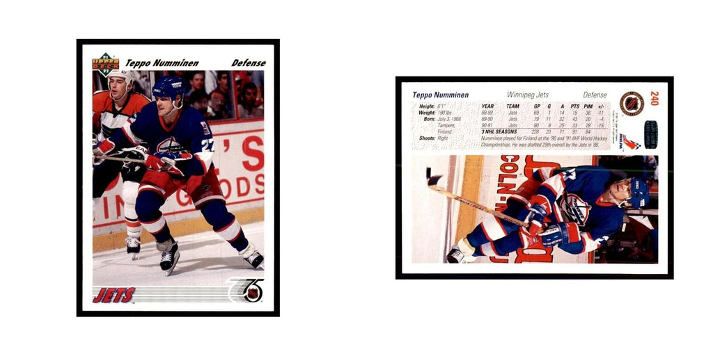 1991 Upper Deck Teppo Numminen Hockey Cards #240