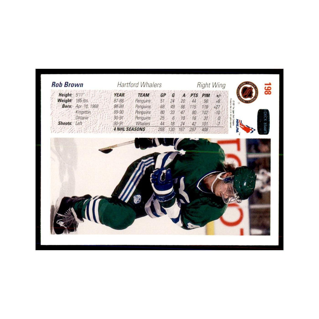 1991 Upper Deck Rob Brown Hockey Cards #198