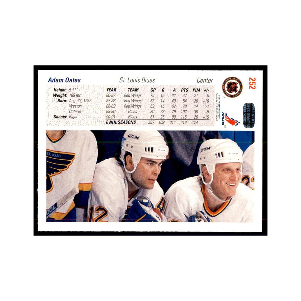 1991 Upper Deck Adam Oates Hockey Cards #252