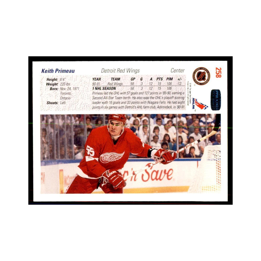 1991 Upper Deck Keith Primeau Hockey Cards #258