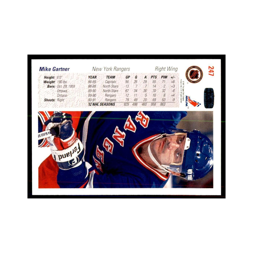 1991 Upper Deck Mike Gartner Hockey Cards #247