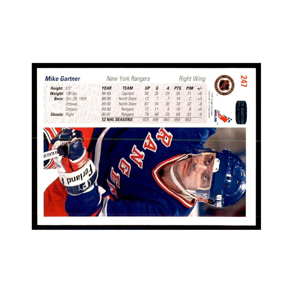1991 Upper Deck Mike Gartner Hockey Cards #247