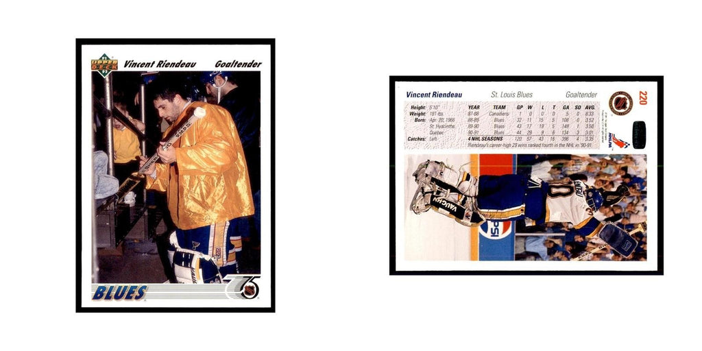 1991 Upper Deck Vincent Riendeau Hockey Cards #220