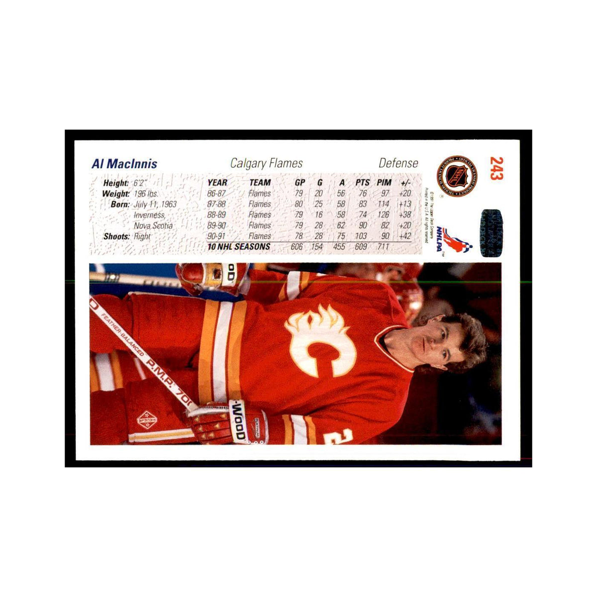 1991 Upper Deck Al MacInnis Hockey Cards #243