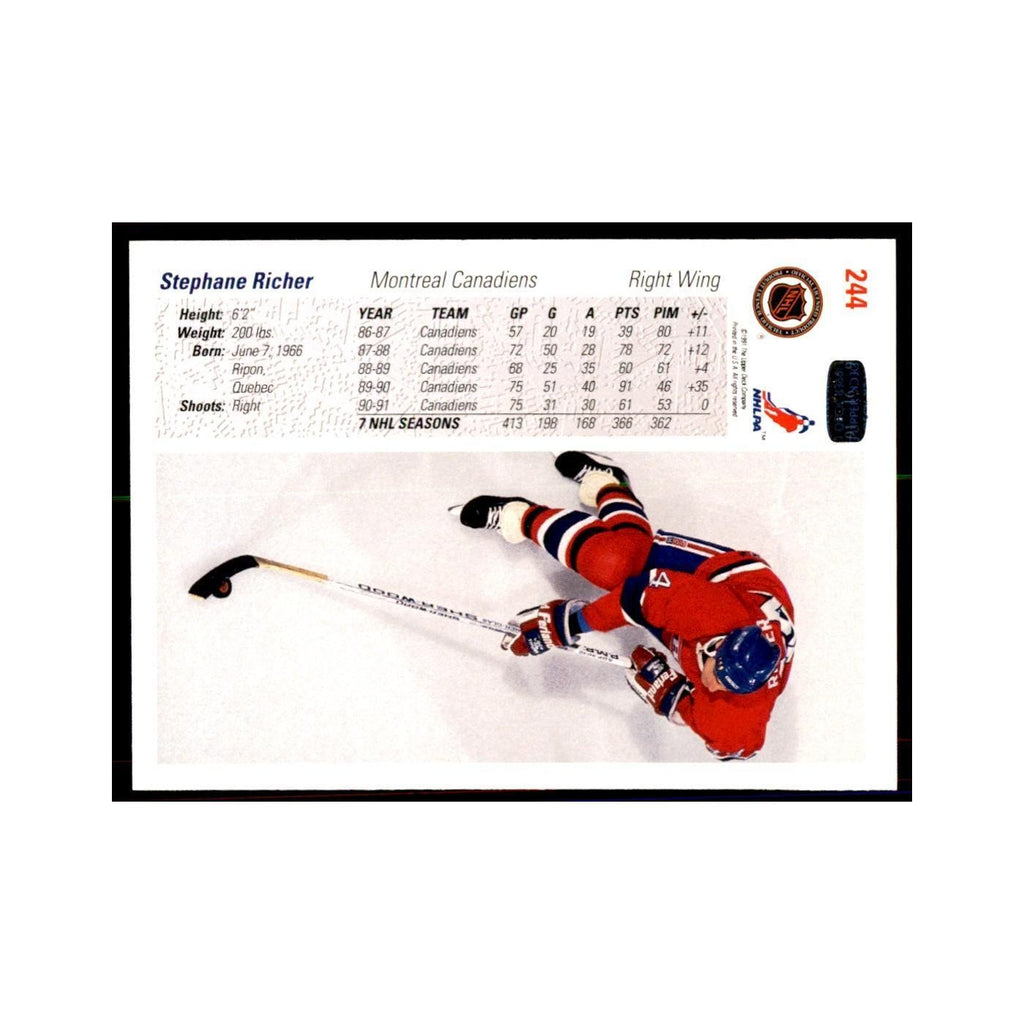 1991 Upper Deck Stephane Richer   #244