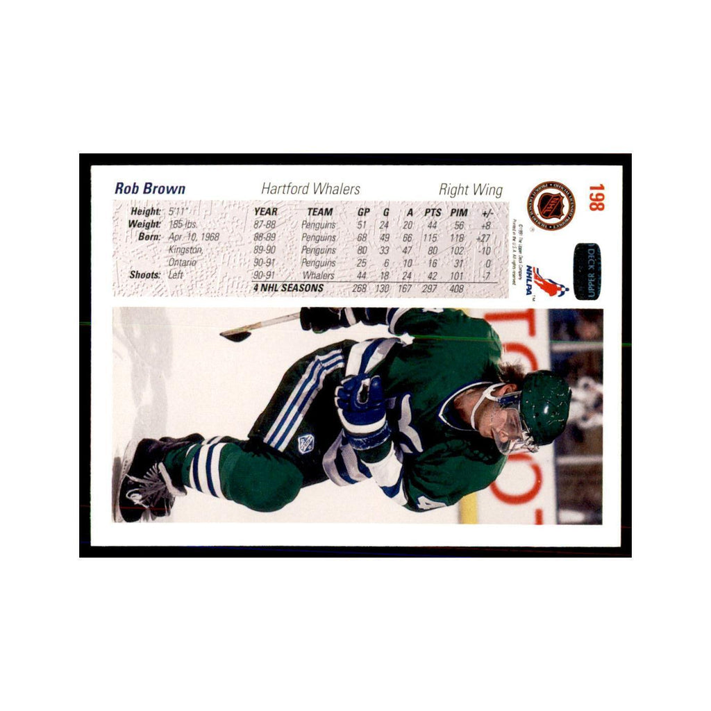1991 Upper Deck Rob Brown Hockey Cards #198